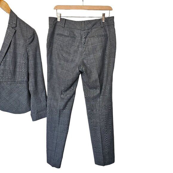 Ann Taylor Signature Plaid Blazer Jacket Pant 2pc Suit Set Gray Women's S/M - Picture 11 of 16